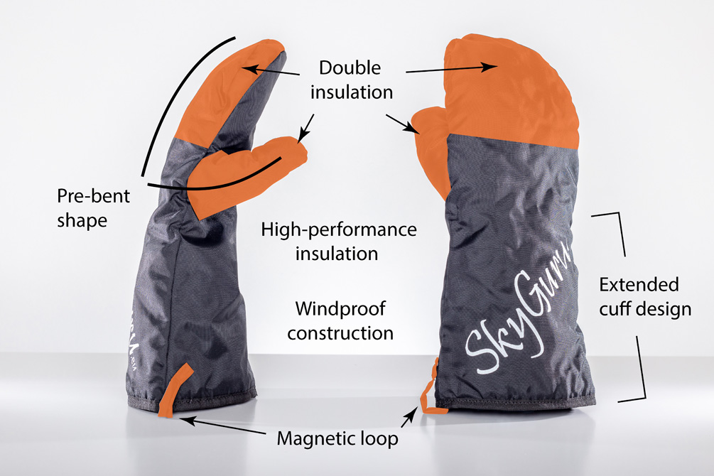 Photo of SkyGuru mittens, key features
